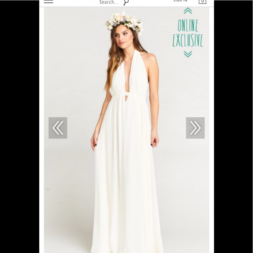 Show Me Your Mumu. LUNA HALTER DRESS-IVORY CHIFFON